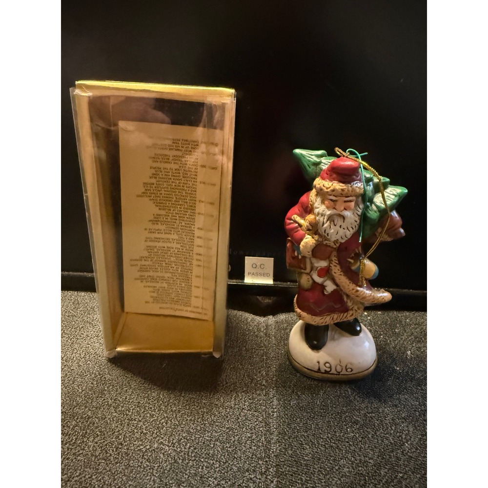 Vintage 1986 Christmas Reproductions 1906 Santa Figurine Ornament with Box